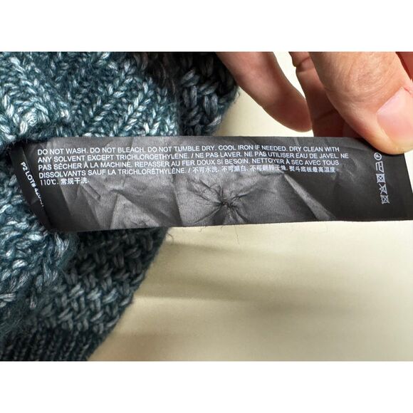 THEORY Slouchy V-Neck Cloud Sweater, Marled Green, Sz M - Picture 6 of 8